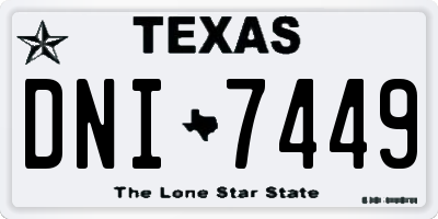 TX license plate DNI7449
