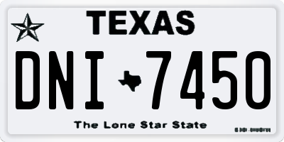 TX license plate DNI7450