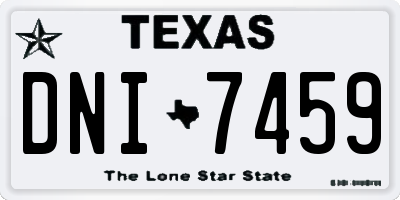 TX license plate DNI7459
