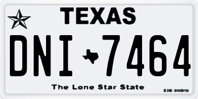 TX license plate DNI7464