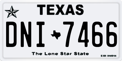 TX license plate DNI7466