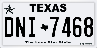 TX license plate DNI7468