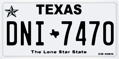TX license plate DNI7470