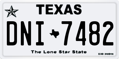 TX license plate DNI7482