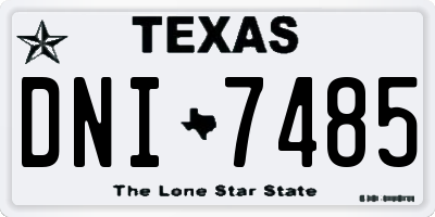 TX license plate DNI7485