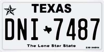 TX license plate DNI7487