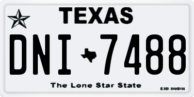 TX license plate DNI7488