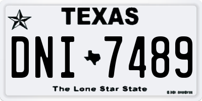 TX license plate DNI7489