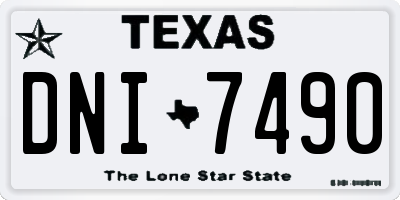 TX license plate DNI7490