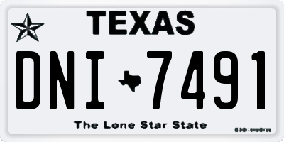 TX license plate DNI7491