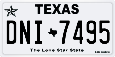 TX license plate DNI7495