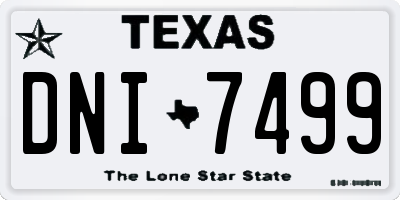 TX license plate DNI7499