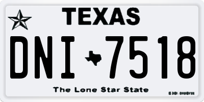 TX license plate DNI7518