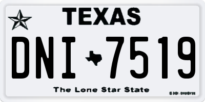 TX license plate DNI7519