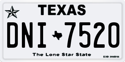 TX license plate DNI7520
