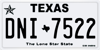 TX license plate DNI7522