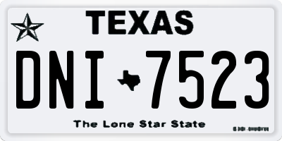 TX license plate DNI7523