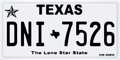 TX license plate DNI7526