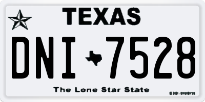 TX license plate DNI7528