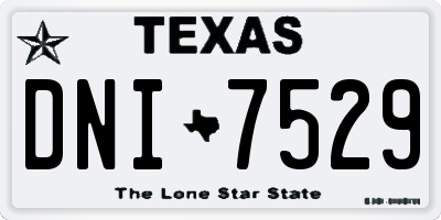 TX license plate DNI7529