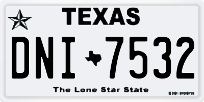 TX license plate DNI7532