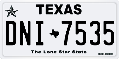 TX license plate DNI7535