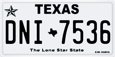 TX license plate DNI7536