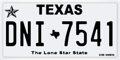 TX license plate DNI7541