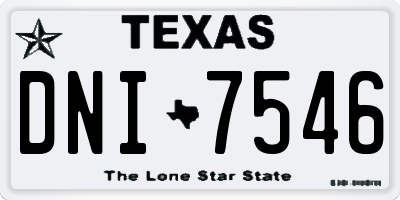 TX license plate DNI7546