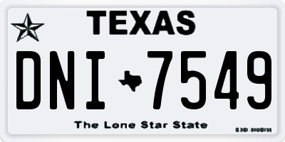 TX license plate DNI7549
