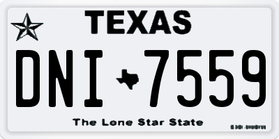 TX license plate DNI7559
