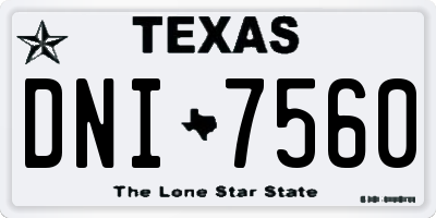 TX license plate DNI7560