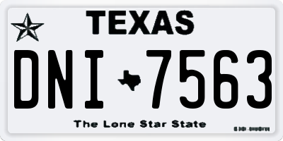 TX license plate DNI7563