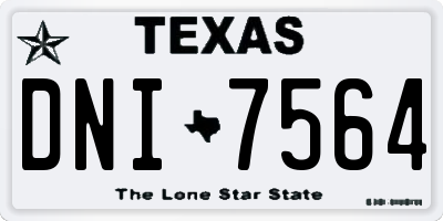 TX license plate DNI7564