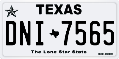 TX license plate DNI7565