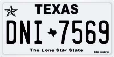 TX license plate DNI7569