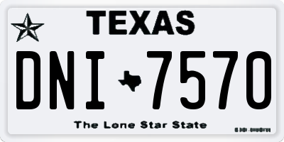 TX license plate DNI7570