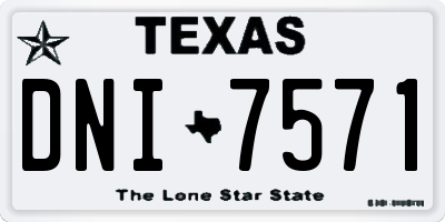 TX license plate DNI7571