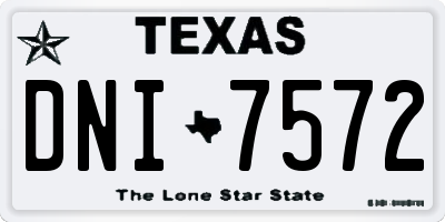 TX license plate DNI7572
