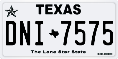 TX license plate DNI7575