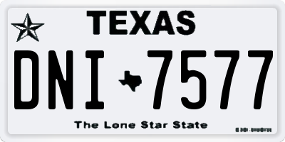 TX license plate DNI7577