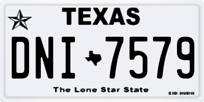 TX license plate DNI7579