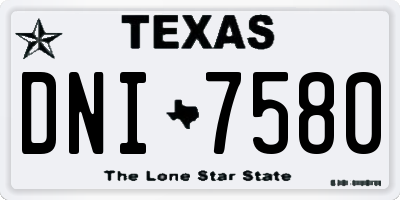TX license plate DNI7580