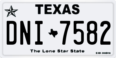TX license plate DNI7582