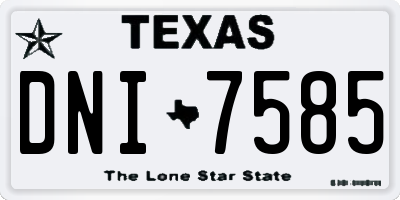 TX license plate DNI7585
