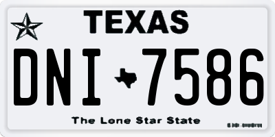 TX license plate DNI7586