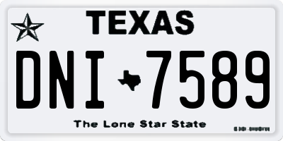 TX license plate DNI7589