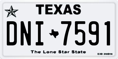 TX license plate DNI7591