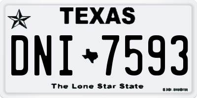 TX license plate DNI7593