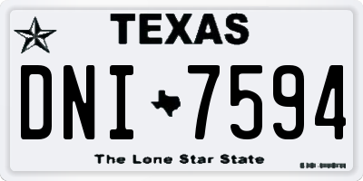 TX license plate DNI7594